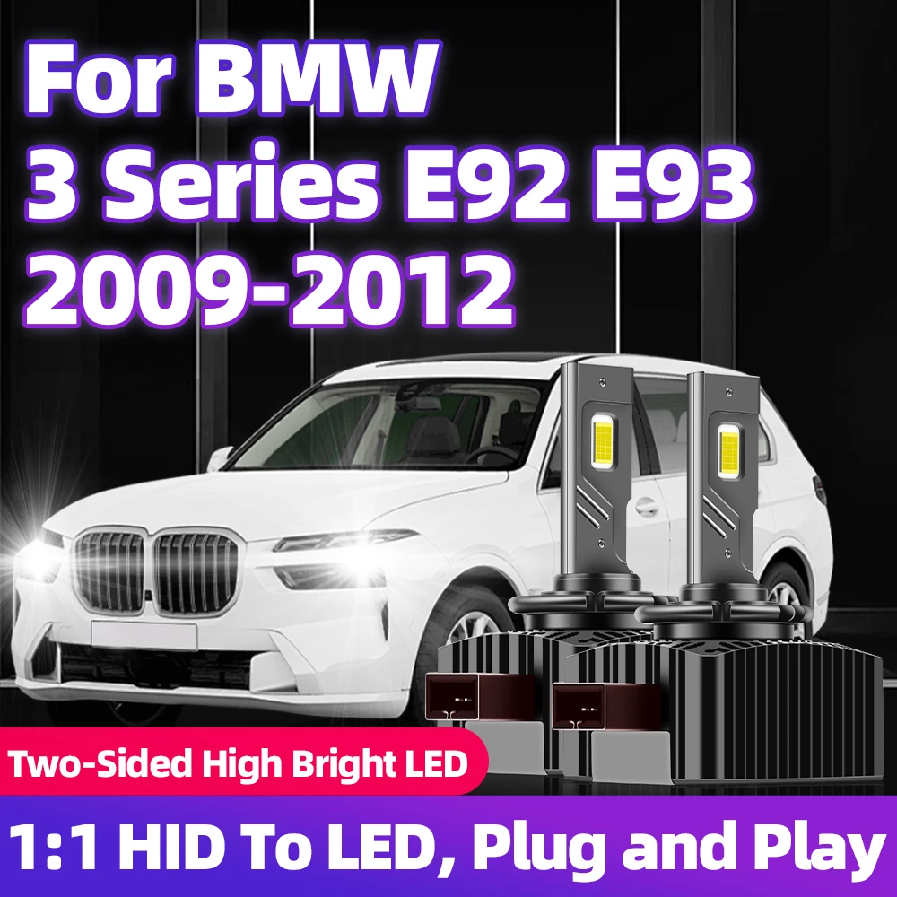 For BMW 3 Series E92 E93 2009 2010 2011 2012 LED Headlights 12V HID Bulb D1S Turbo 30000LM Two-sided CSP 3570 Car Lamp Plug&Play