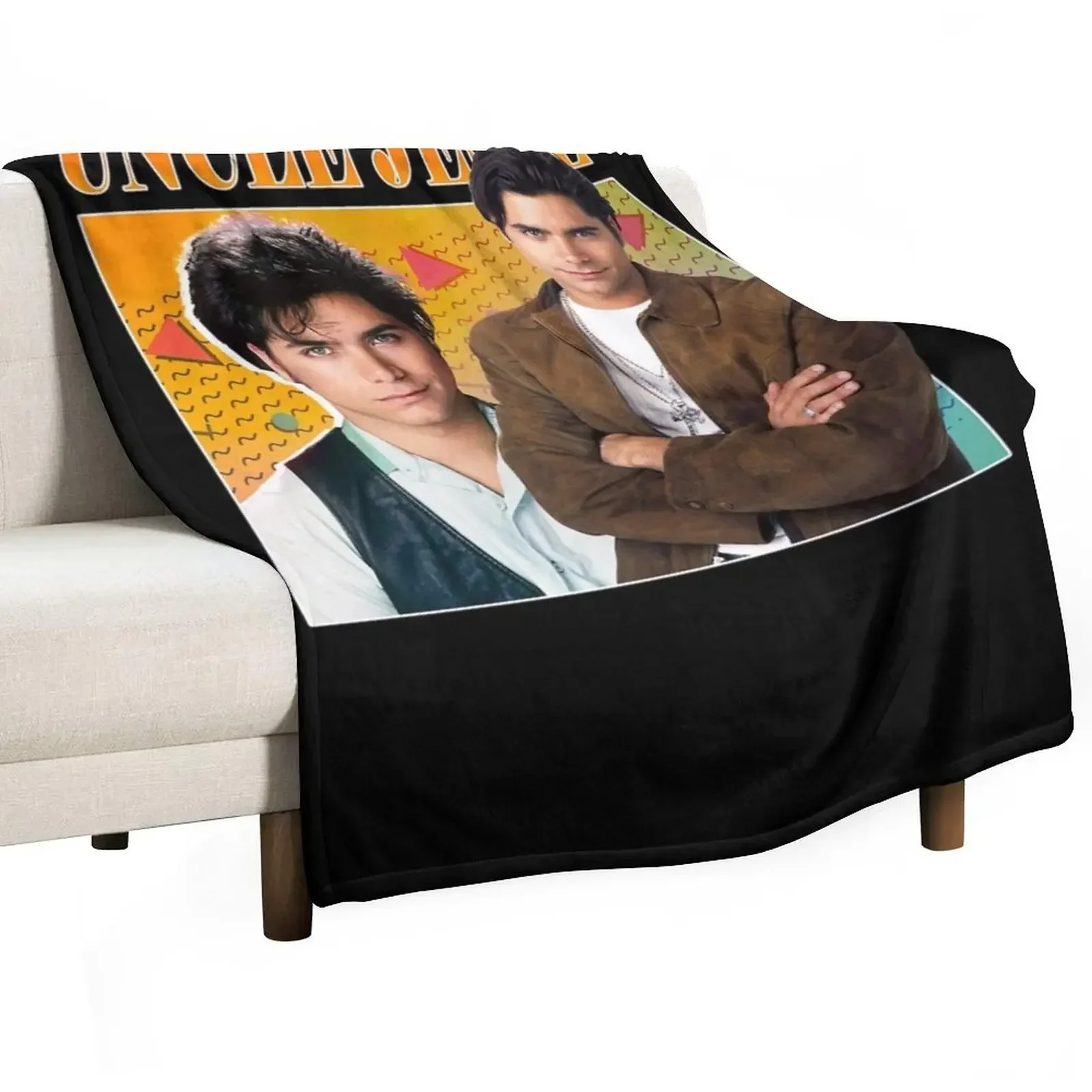 Uncle Jesse Tribute Tee Throw Blanket Decorative Sofa Single Sofas warm winter valentine gift ideas christmas gifts Blankets
