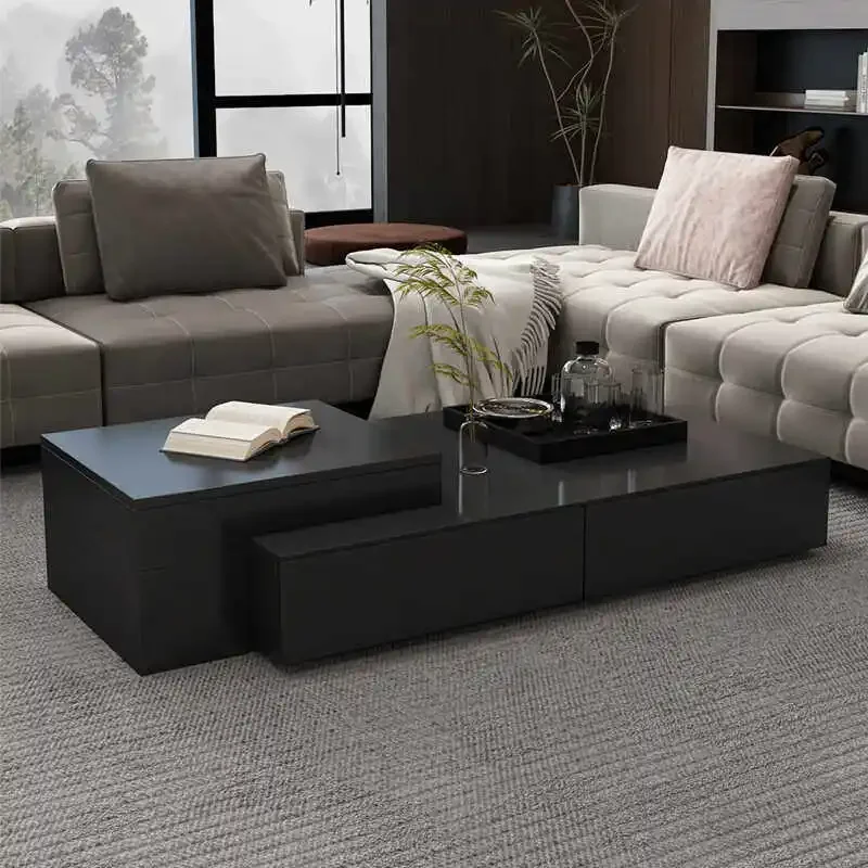 Gray Rectangular Coffee Tables Storage Black Nordic Vintage Coffee Tables Designer Japanese Mesa De Centro Furniture For Home