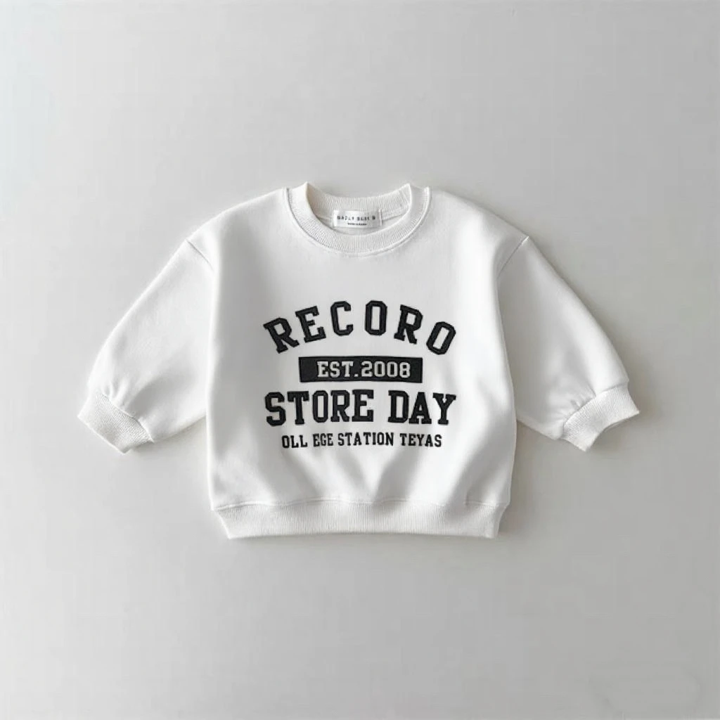 رسالة هوديي النسخة الكورية ملابس طويلة الأكمام الجولة الرقبة القمم للبنين والبنات بلوزات عصرية البلوفرات البسيطة 0-6Year #3