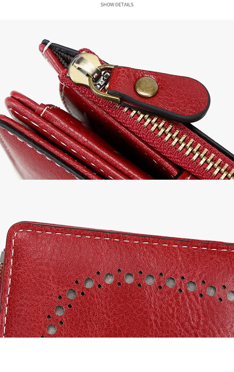 Neue Kurze RFID-Damenbrieftaschen mit Namensgravur, Reißverschluss, Münzfach, Hochwertiger Kartenhalter, Damen-Geldbörse – Detail 19