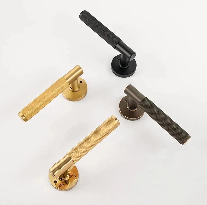 Brass bathroom locks light luxury indoor household bathroom door handle wooden door bathroom locks invisible door locks