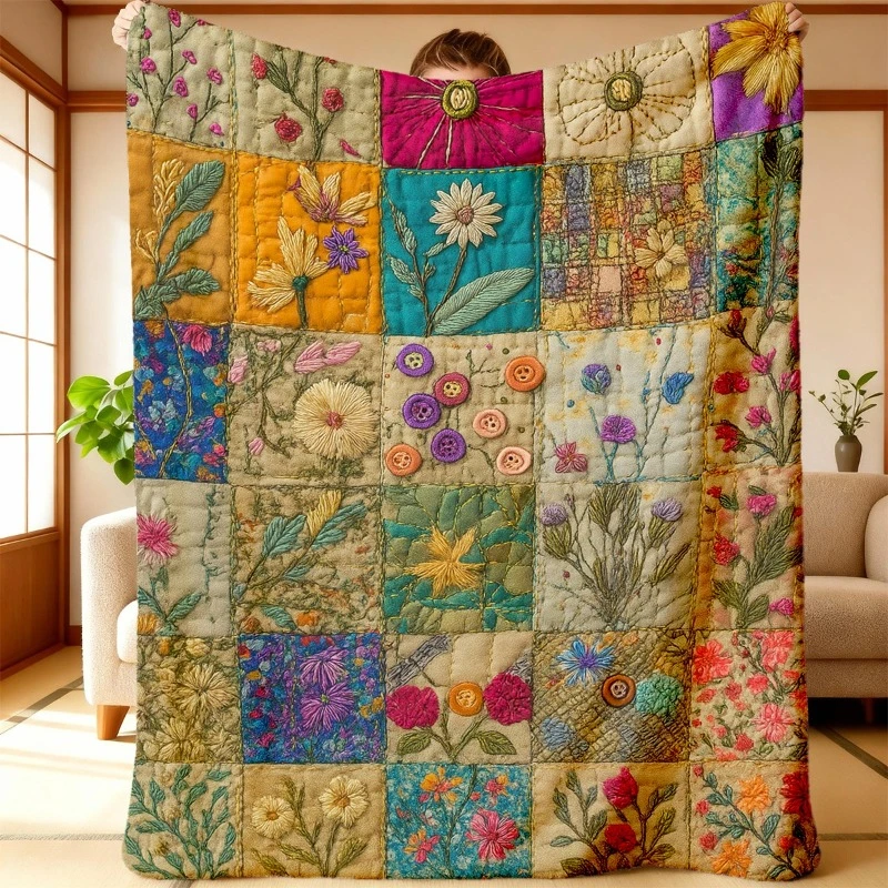 Black Red Deer Faux Patchwork Throw Blanket,Soft Couch,Guest Room Cover,Birthday Anniversary Rustic Winter Tribute