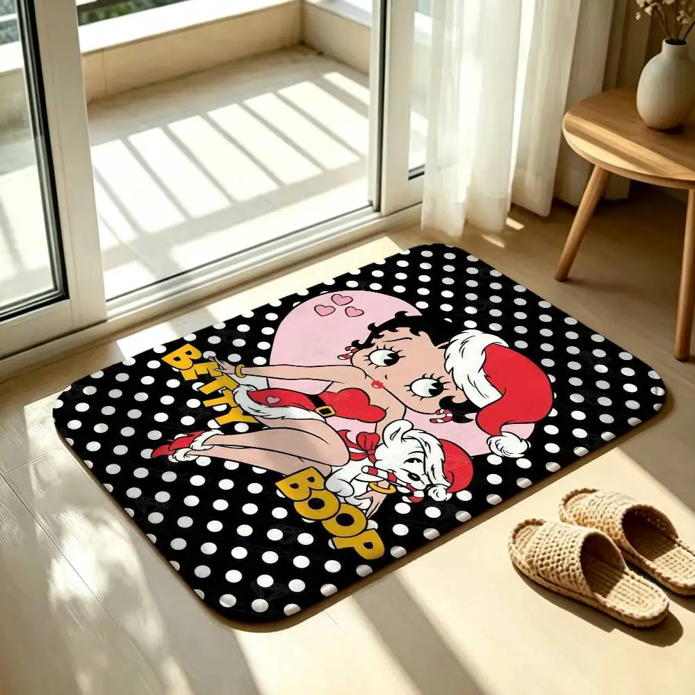 B-Betty B-Boop Cartoon Floor Mat Soft Non Slip for Entry Door Bathroom Indoor Home Decorative Carpet