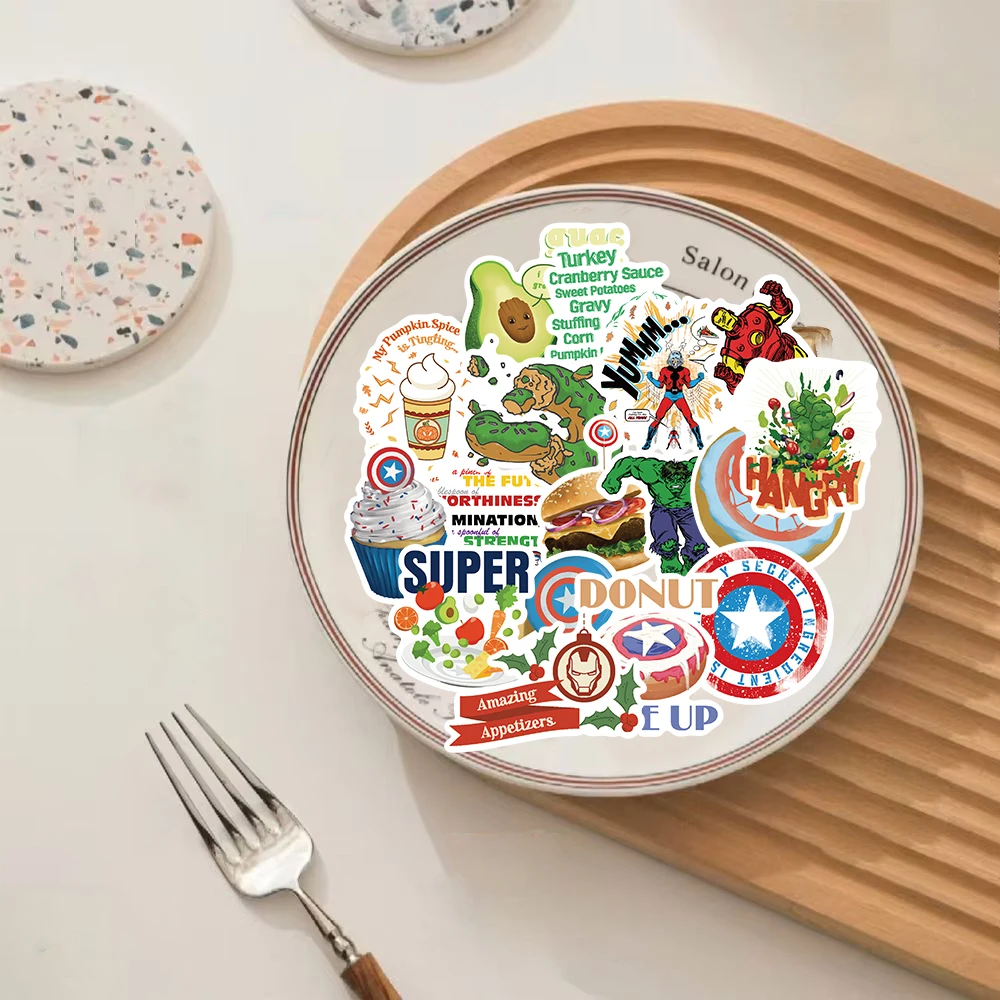 50 個 Fosun Food4 ステッカースクラップブッキング荷物リビングルームラップトップ自転車コーヒーアート画像スケートボード防水ステッカー