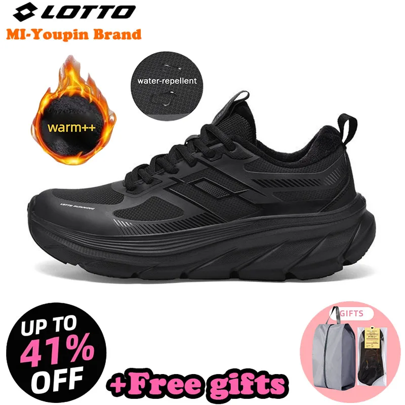 LOTTO Autumn and Winter Add Warm Men`s Sneakers Outdoor Men's Shoes Waterproof Leather Surface Hiking Shoes