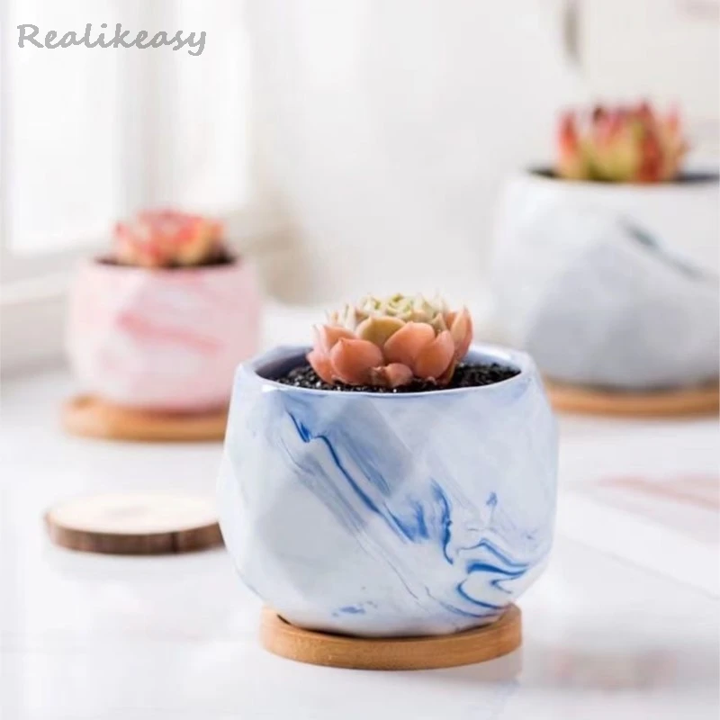 Succulent Flower Pot Ceramic Small Flower Pot Cute and Personalized Creative Chinese Simple Thumb Flower Pot Home Decor LF423