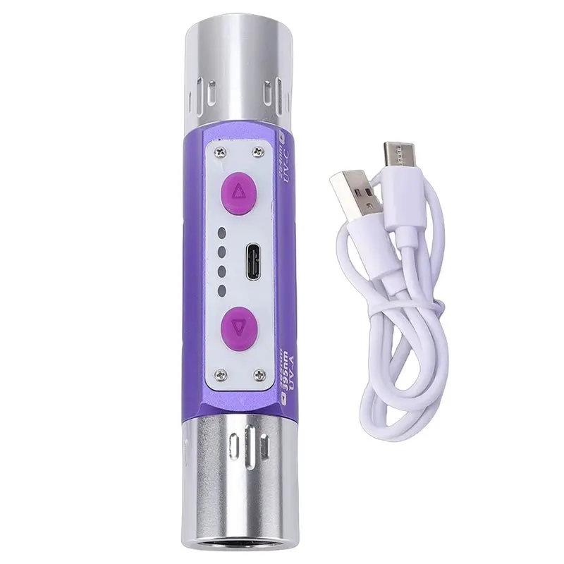 B52C UV Flashlight Violet Light 254Nm 365Nm 395Nm Money Detector For Bill Jewelry Ink Currency Fluorescent Agent A