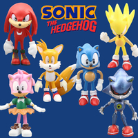 6Pcs/set Hot Selling Sonics Film and Television PVC Character Toy Hedgehog Shadow Tail Figure Model Dolls Children Animal Toys