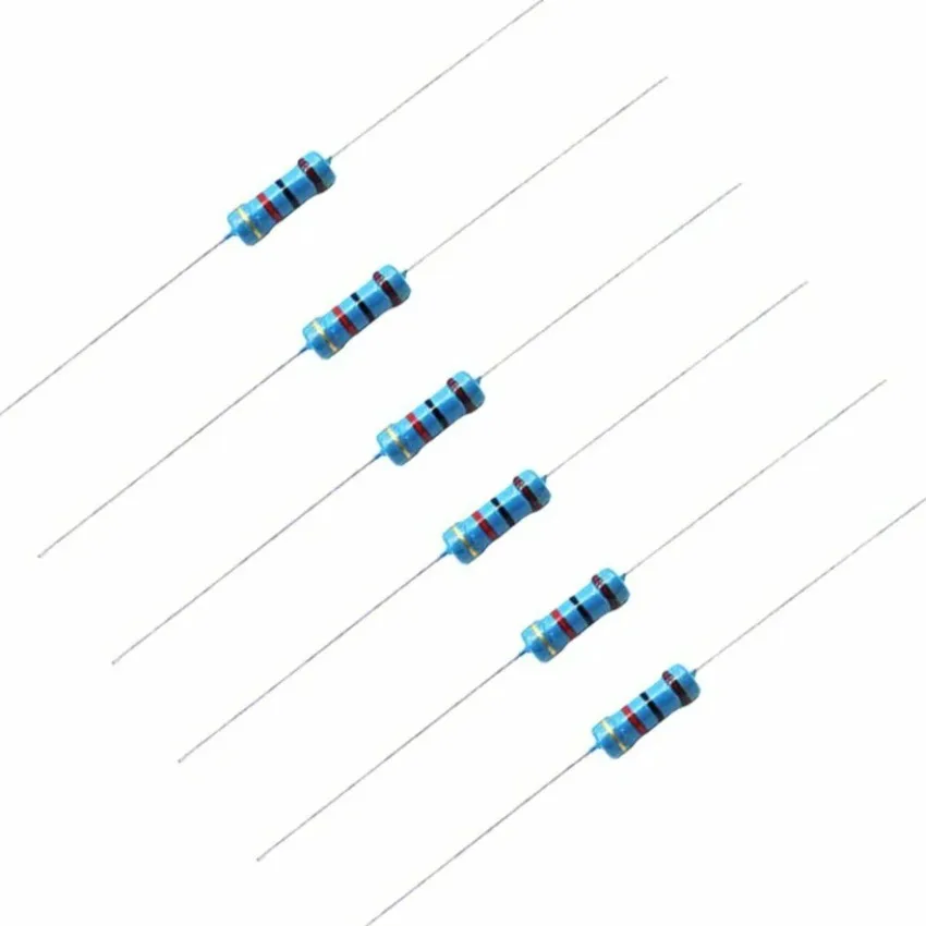 Rezystory metalowo-filmowe 1/2 Watt 0,5 W 1,2 1,5 1,8 2 2,2 2,4 2,7 3 3,3 3,6 3,9 4,3 4,7 5,1 5,6 6,2 6,8 7,5 8,2 9,1 K M R E Ohm