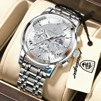 Relojes POEDAGAR para Hombre de Negocios, Resistentes al Agua, Luminosos, con Fecha, Cronógrafo, Reloj de Moda para Hombre, Relojes de Cuarzo de Acero Inoxidable para Hombre