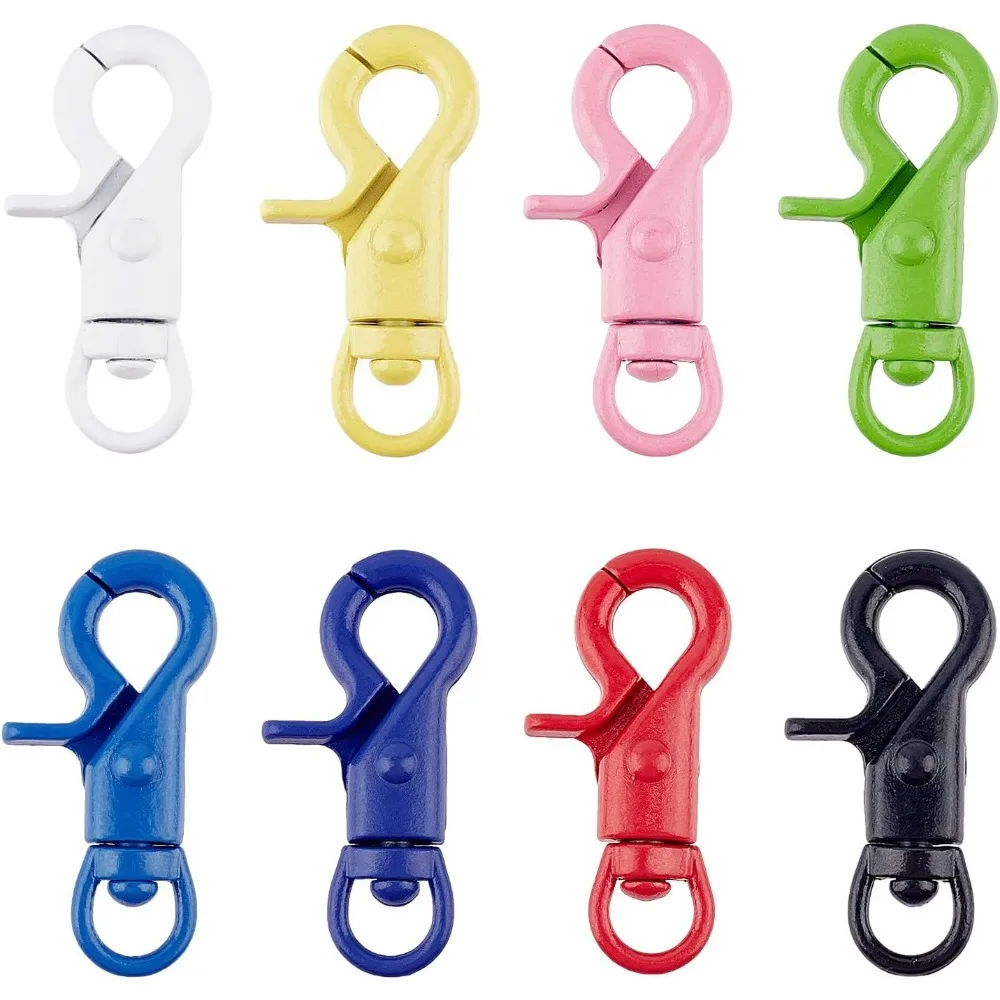 

16pcs 8 Colors Brass Swivel Clasps Swivel Lobster Claw Clasp Purse Hardware for Straps Bags Belting Outdoors Tents Pet