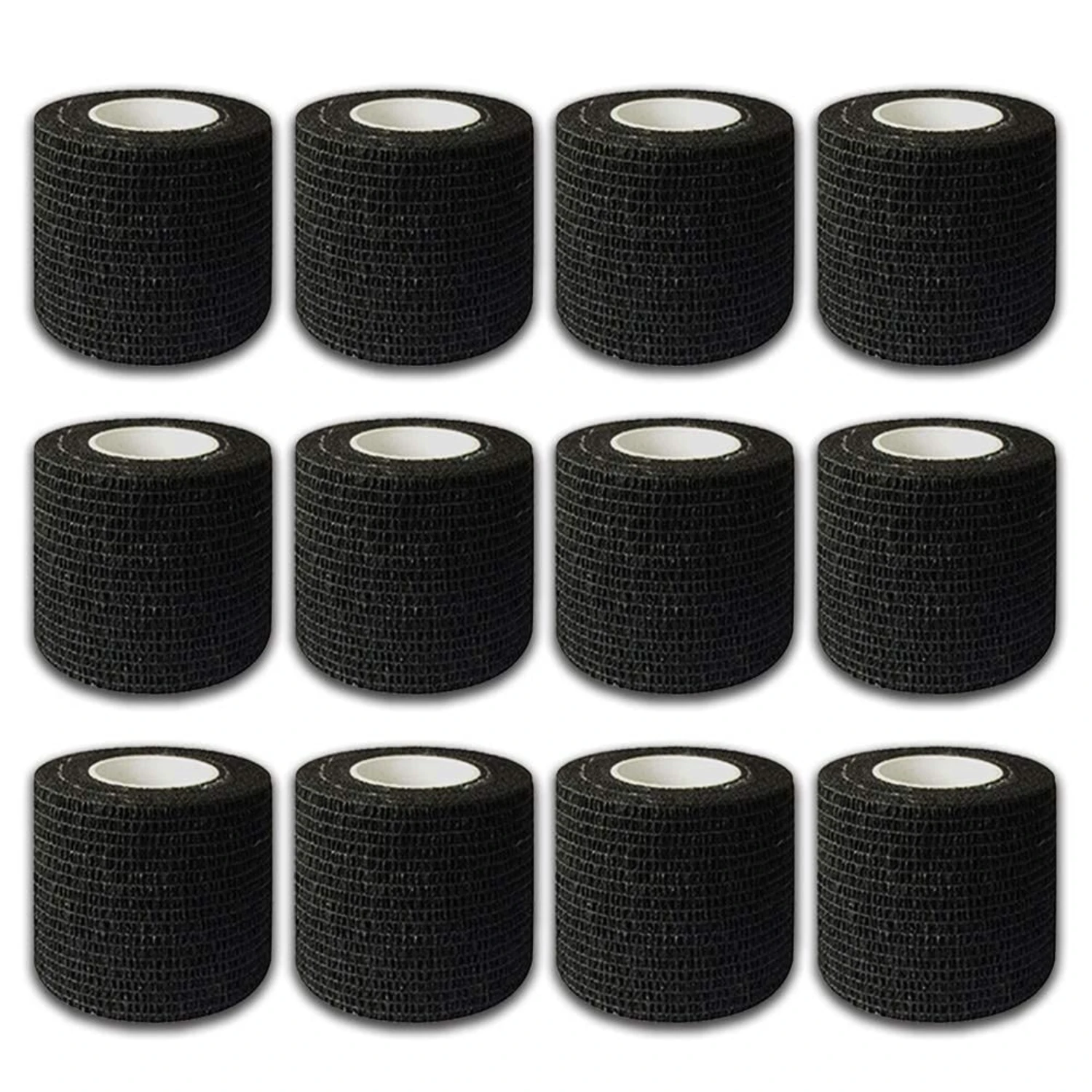 Enhanced Tattooing Experience with Durable Black Waterproof Cohesive Elastic Bandage Wrap Rolls - Flexible Tattoo Grip Tape Acce