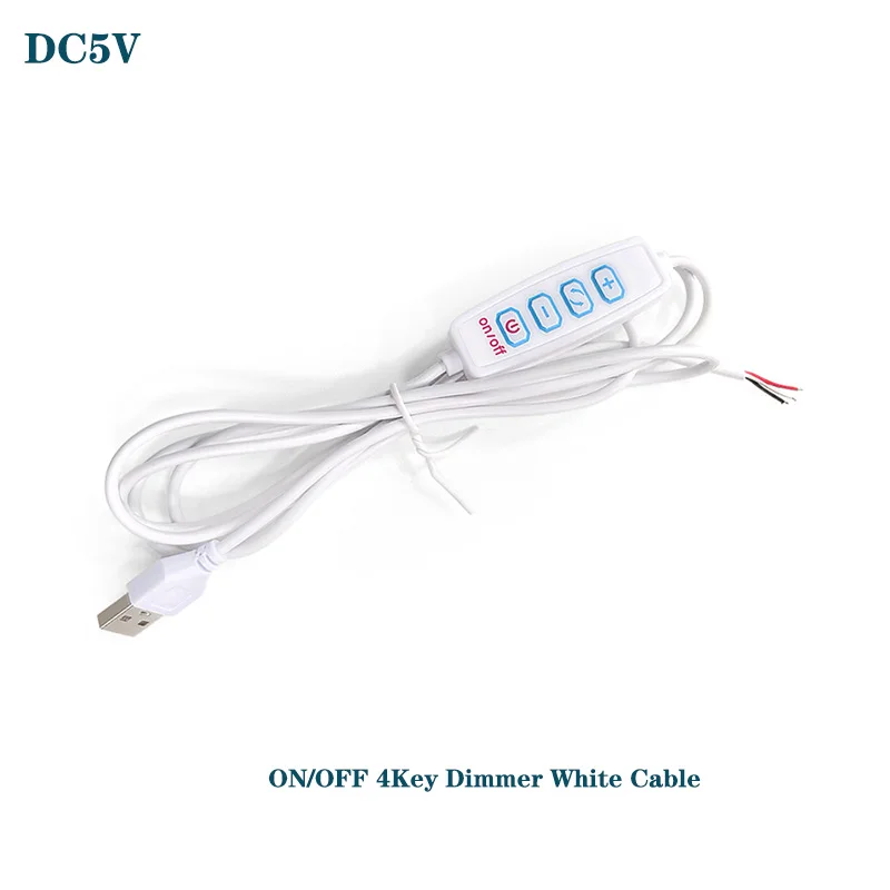 5V 1A LED Dimmer USB Port Power Supply Line Dimming Color-matching Extension Cable With ON OFF Switch Adapter For LED Light Bulb