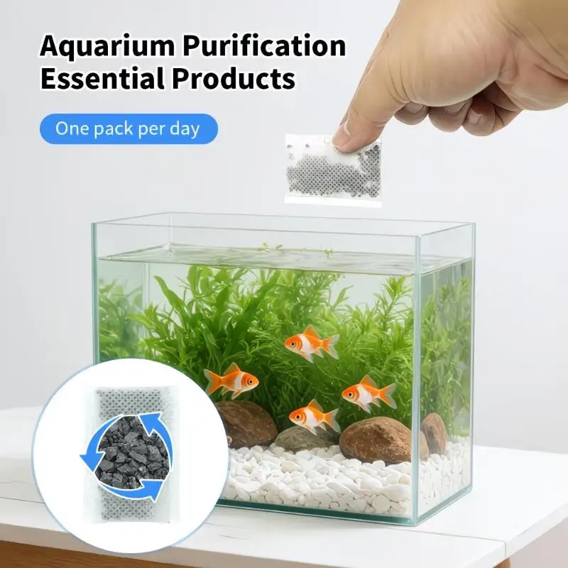 10/20/40Pcs Fish Tank Activated‑Carbon Bags Aquarium Filter Media Absorbs Odor Impurities Water Purifier