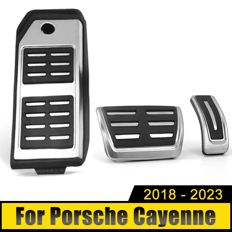 

For Porsche Cayenne 2018 2019 2020 2021 2022 2023 Stainless Car Accelerator Fuel Brake Pedal Foot Rest Pedals Pad Cover Case