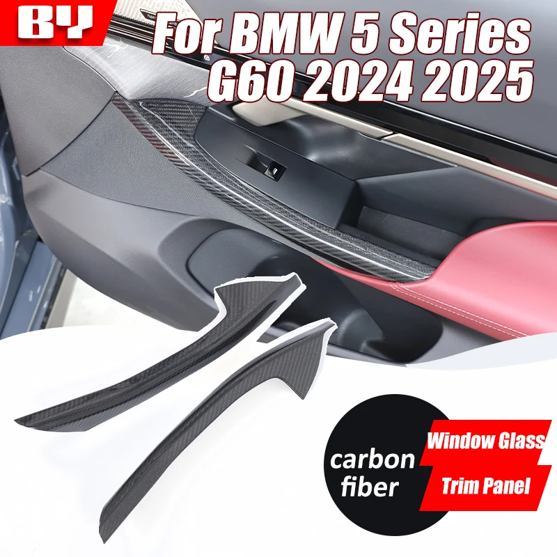 

Для BMW 5 серии G60 2024 2025 настоящее углеродное волокно, оконное стекло, переключатель, лицевая панель, накладка, автомобильные аксессуары