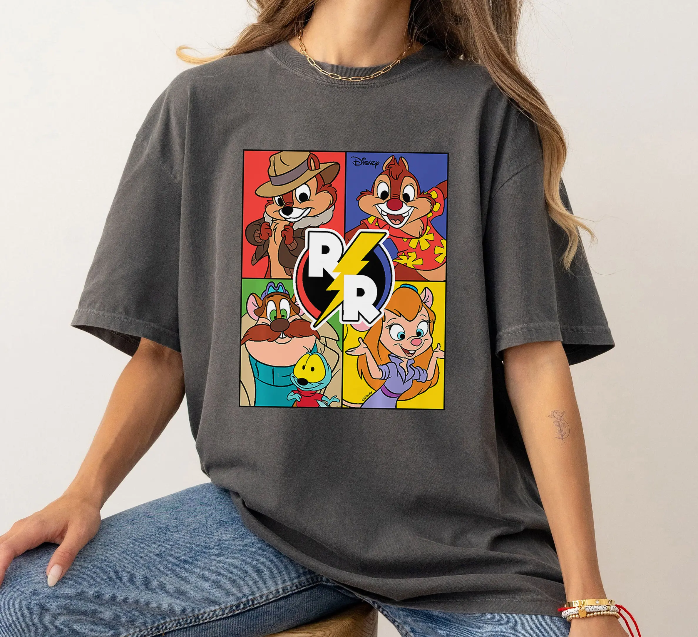 

Рубашка Disney Chip 'N Dale Rescue Rescue Rangers в сетку Диснейленд Одинаковая рубашка для всей семьи Волшебное королевство