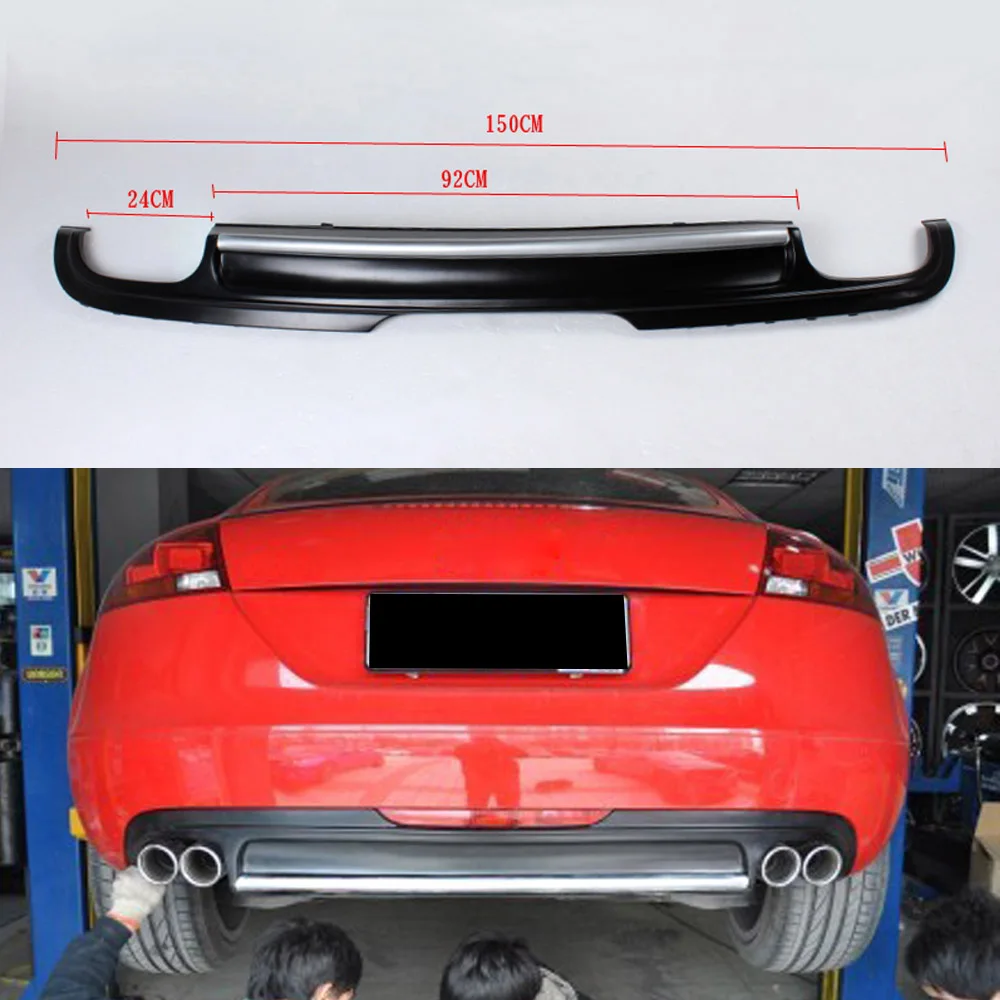 Car Rear Bumper Lip Diffuser for Audi TT 8J Standard Bumper 08-10 Notfit US Car Rear Bumper Diffuser Black PU