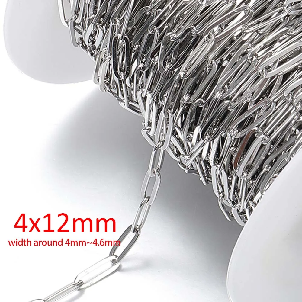 Kein Verblassen, 2 Meter Edelstahlketten für die Schmuckherstellung, DIY-Halskette, Armband, Zubehör, Goldkette, Lippen, Perlen, Perlenkette – Detail 2