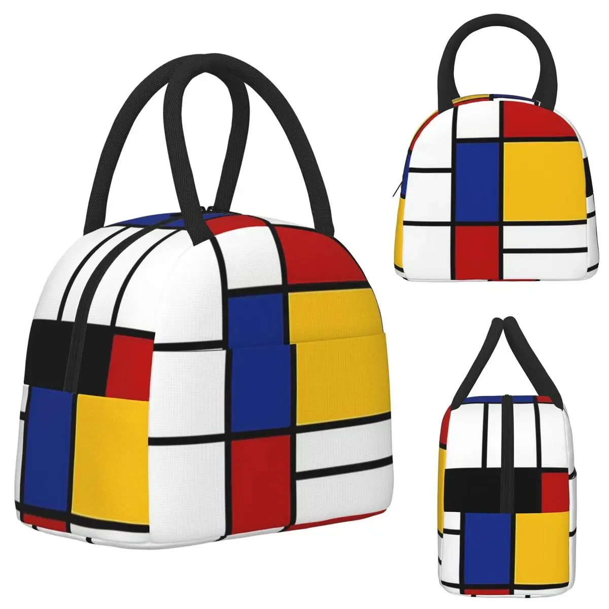 Piet Mondrian Insulated Lunch Bag for Kids School Cooler Thermal Food Box Tote Portable Lunch Boxes Container