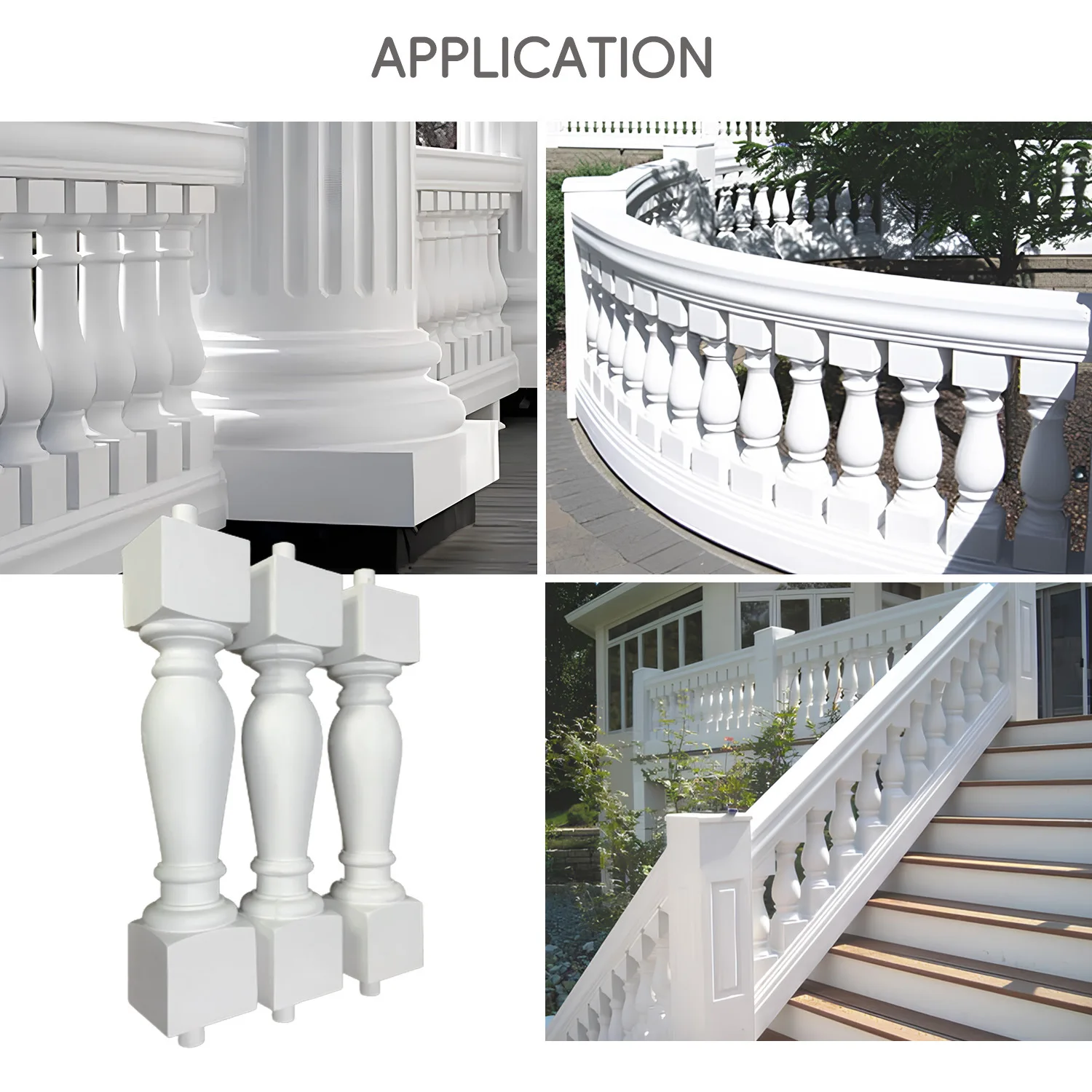 PU marble balcony column stone guardrail Roman column Villa courtyard, stone railing Vase column Home improvement guardrail rod