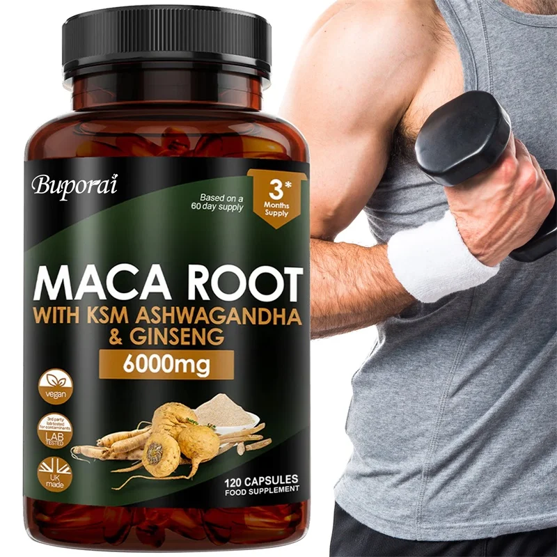 

Добавка корня маки с KSM Ashwagandha, женьшенем — помогает улучшить настроение, энергию, выносливость и производительность.