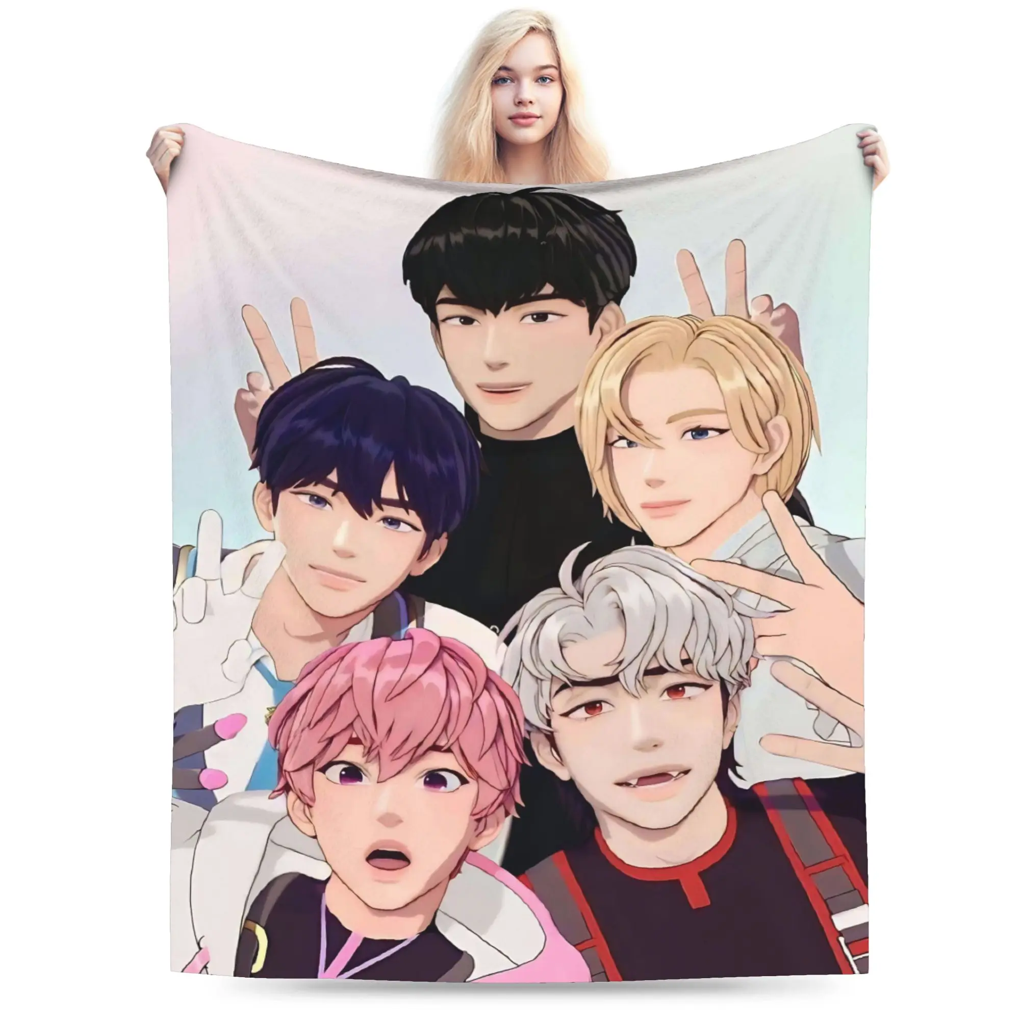 

Super Warm BlanketsBoy Girl Camping Kpop PLAVE Caligo pt Throw Blanket Flannel Bedspread For Chair Street Trend Sofa Bed Cover