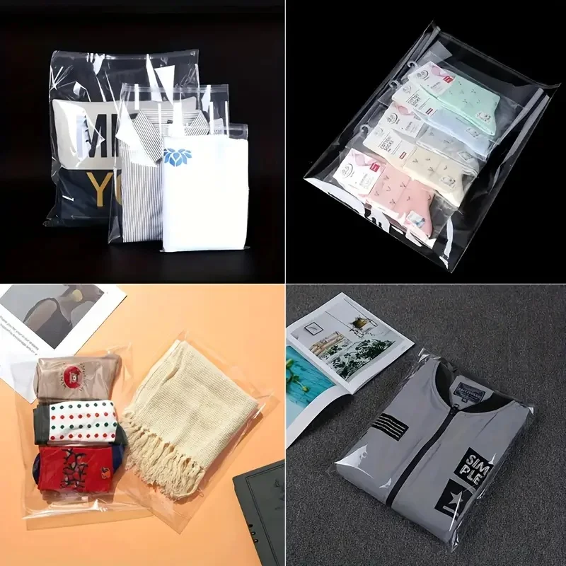 30/50/100 Stück selbstklebende, transparente OPP-Geschenktüten, Aufbewahrungstaschen für Schreibwaren, selbstverschließbare Taschen, Verpackungstaschen – Detail 5