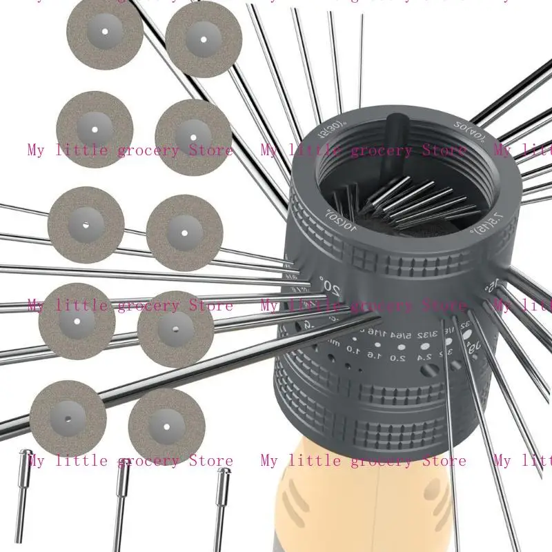 Electrode Sharpener Grinder Head TIG Welding Tool 8 Angled Hole Sharpener Head with Grinding and Mandrel
