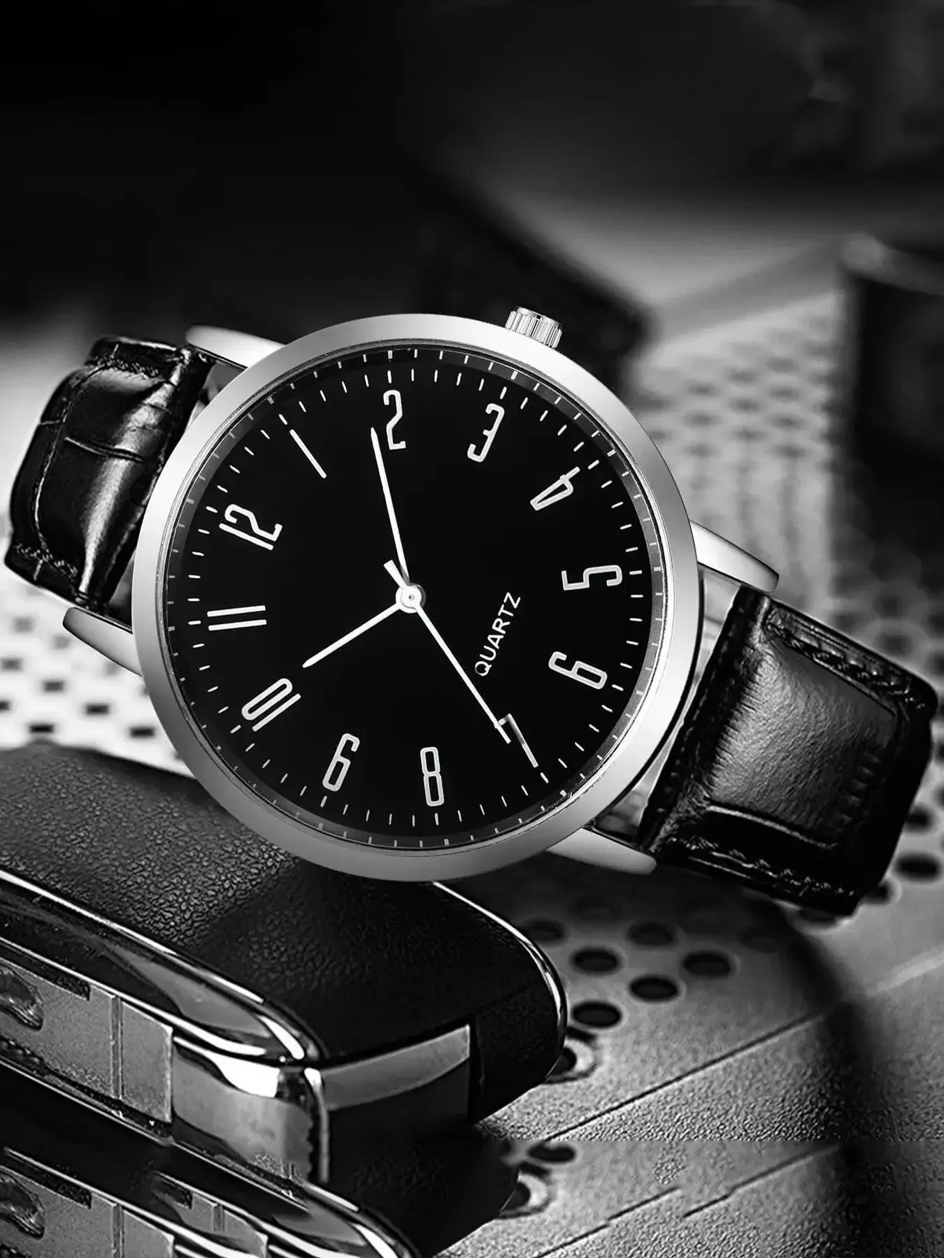 Fashionable casual temperament business watch simple and fashionable men's watch set
