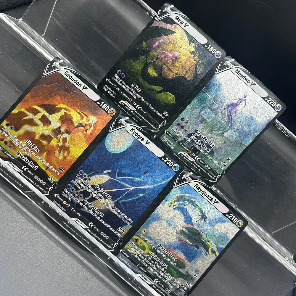 DIY Anime PTCG TCG Legendary Series Game Collection Card Promo 150/UTR Mewtwo Rayquaza Kygre Groudon Dull Polish Card Gift Toy