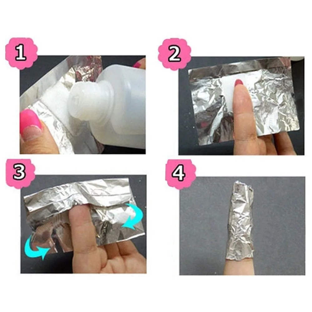 50/100Pcs Art Aluminium Foil Nail Polish Remover Soak Off Acrylic With Acetone Nail Towel Gel Polish Remover UV Gel