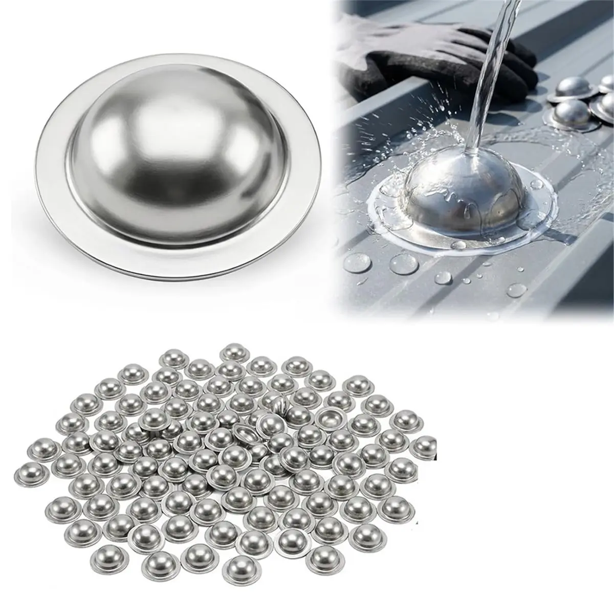 Roofing Screw Caps for Roof Leak Repair, Rustproof &Waterproof Roof Screw Caps, for Outdoor Roof Siding Garages 100pcs