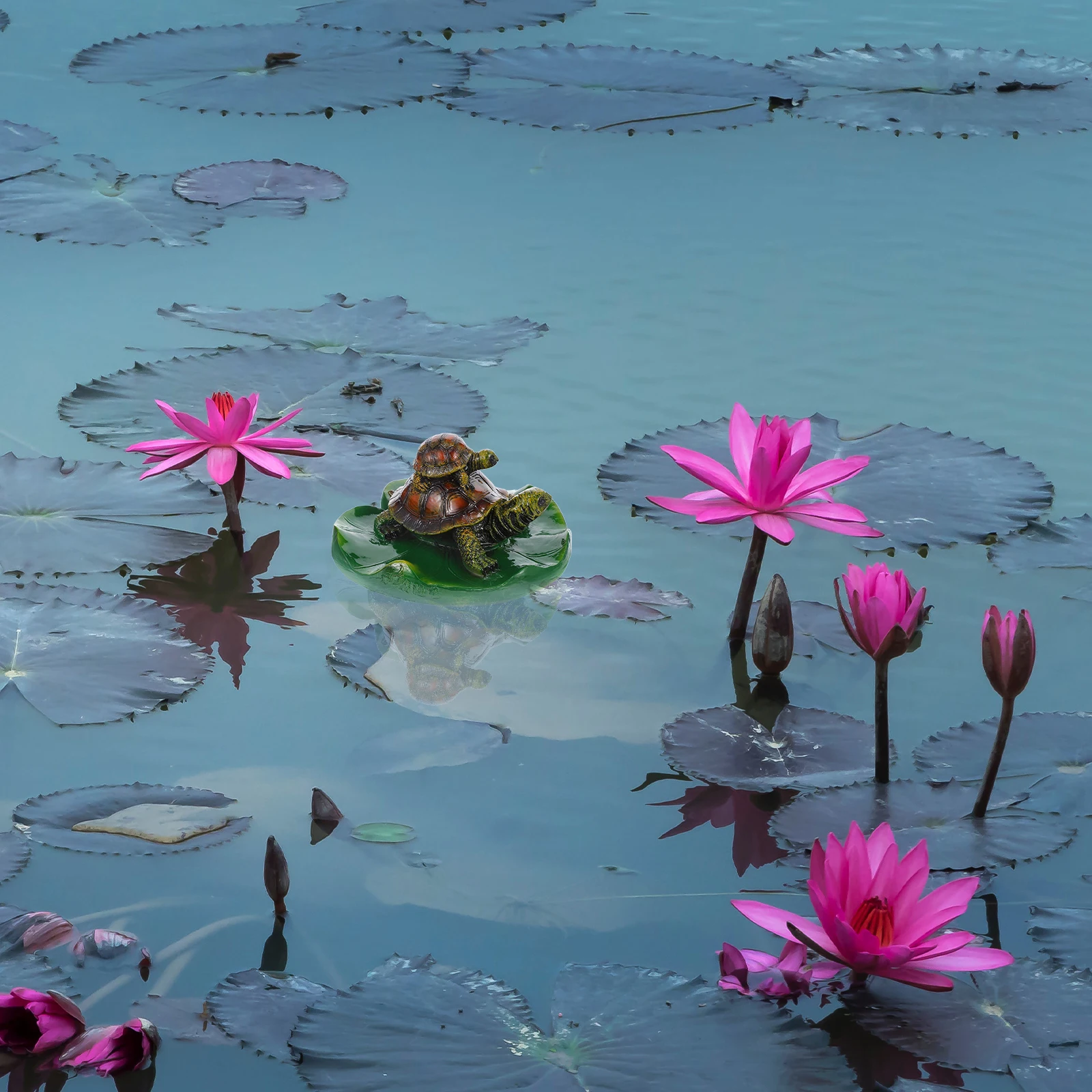 

1pc Floating Turtle Decorations Resin Figurine Pond Sculpture Lightweight Simulation Ornament For Aquarium Fish Tank Garden
