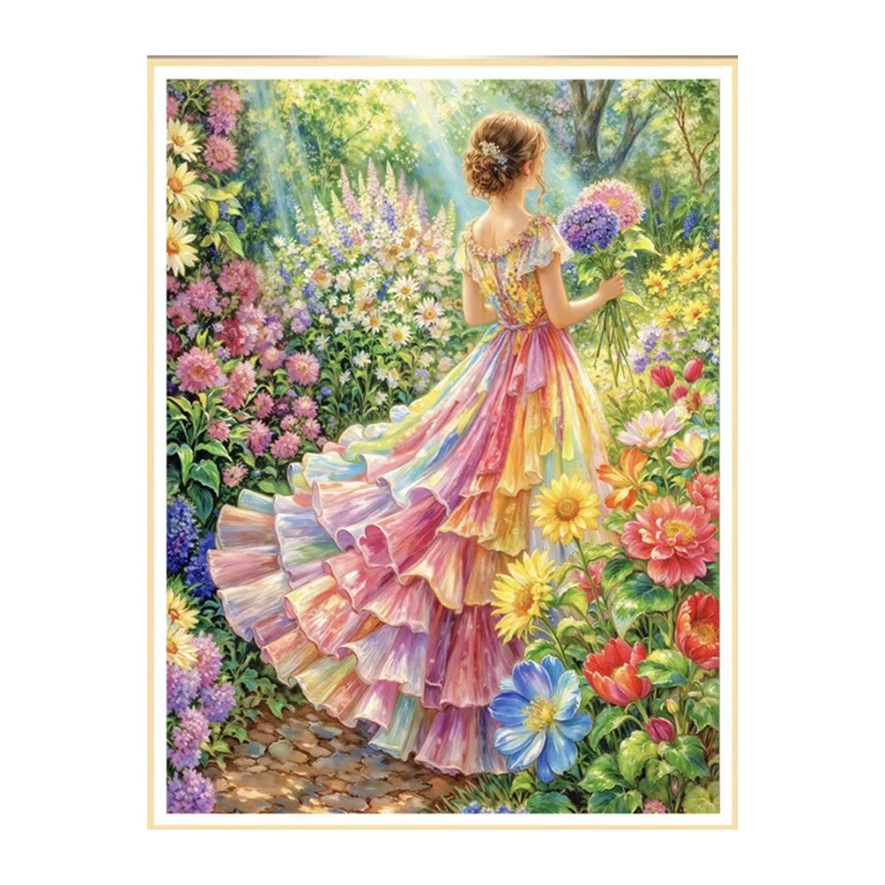 

9ct 90x110cm Flowers Beauty Embroidery DIY Chinese Style Printed Kits Cross Stitch Needlework Set Home Decor Crafts 77 Colors