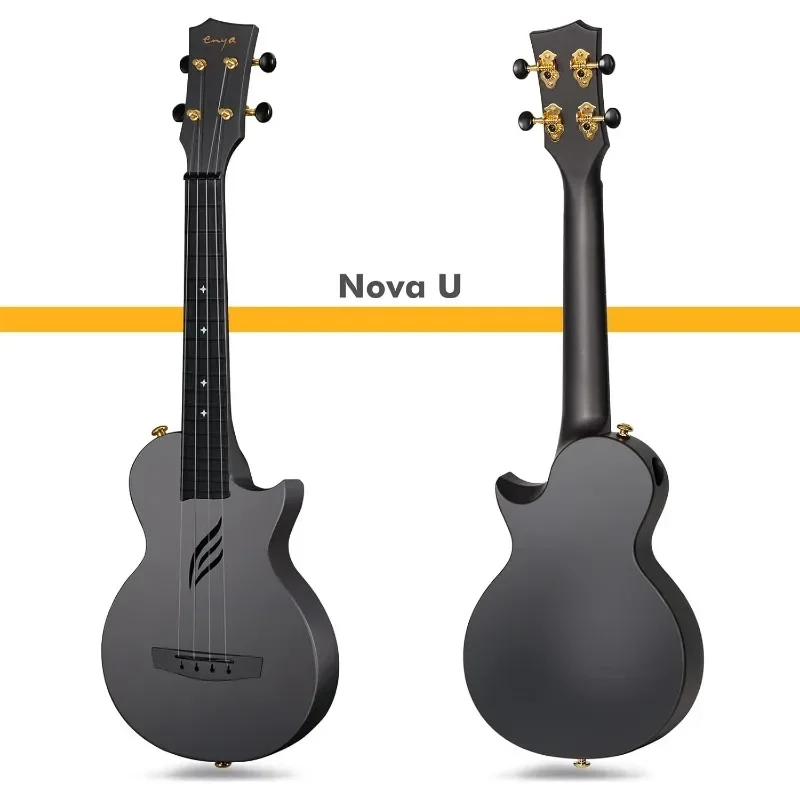 2025-new Concert Ukulele Nova 23'' Carbon Fiber Travel Ukulele with Beginner Kit Case, Strap, Capo and Strings