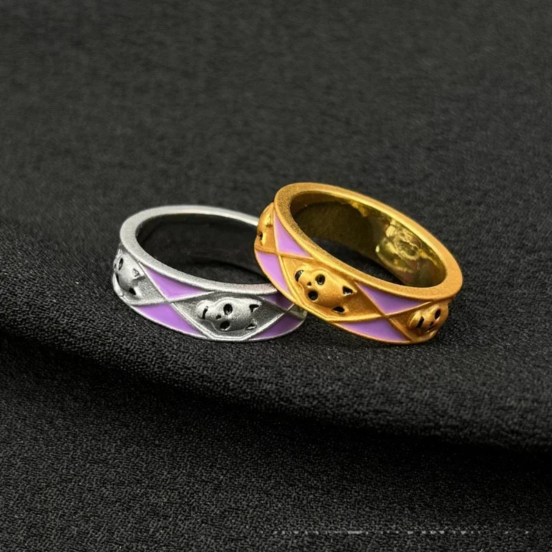 Jorunocciobana Cujoh Jolyne Yoshikage Kira Popular Anime Accessories Colorful Enamel Skull Tie Ring Couple Ring Anime Gifts