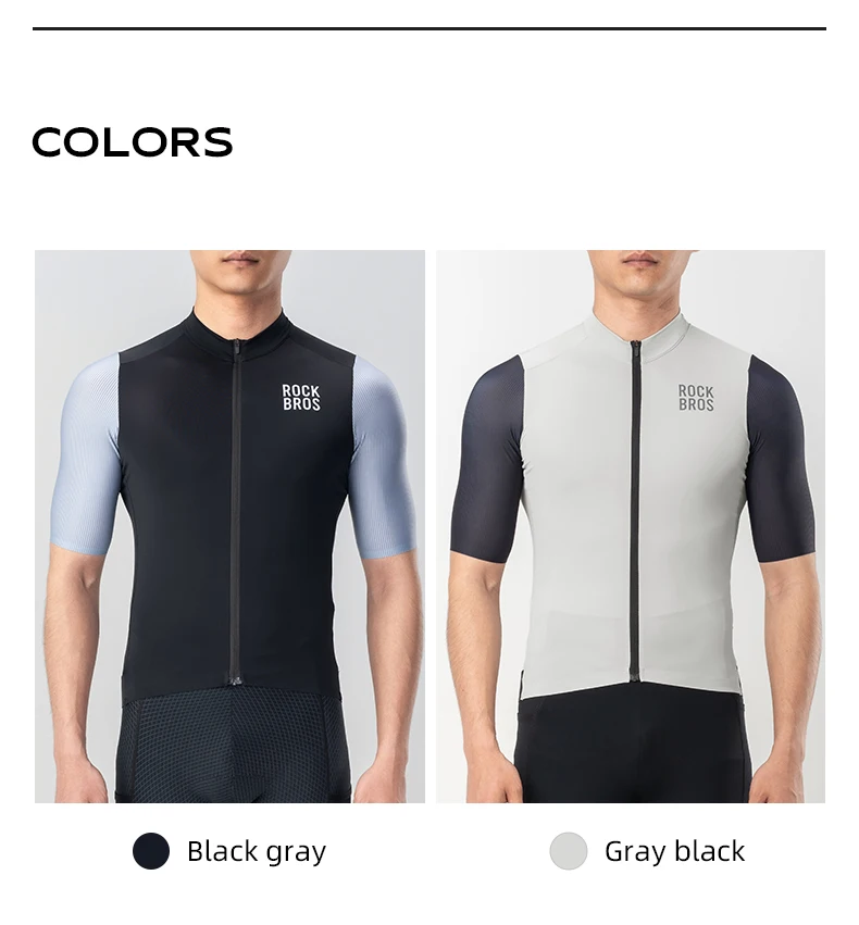 Rockbros Herren Radsport hemd Sommer MTB Rennrad Trikot 2024 Mode Farbe blockiert Mann Reiten Maillot 3D Cut Fahrrad Trikot – Detail 6