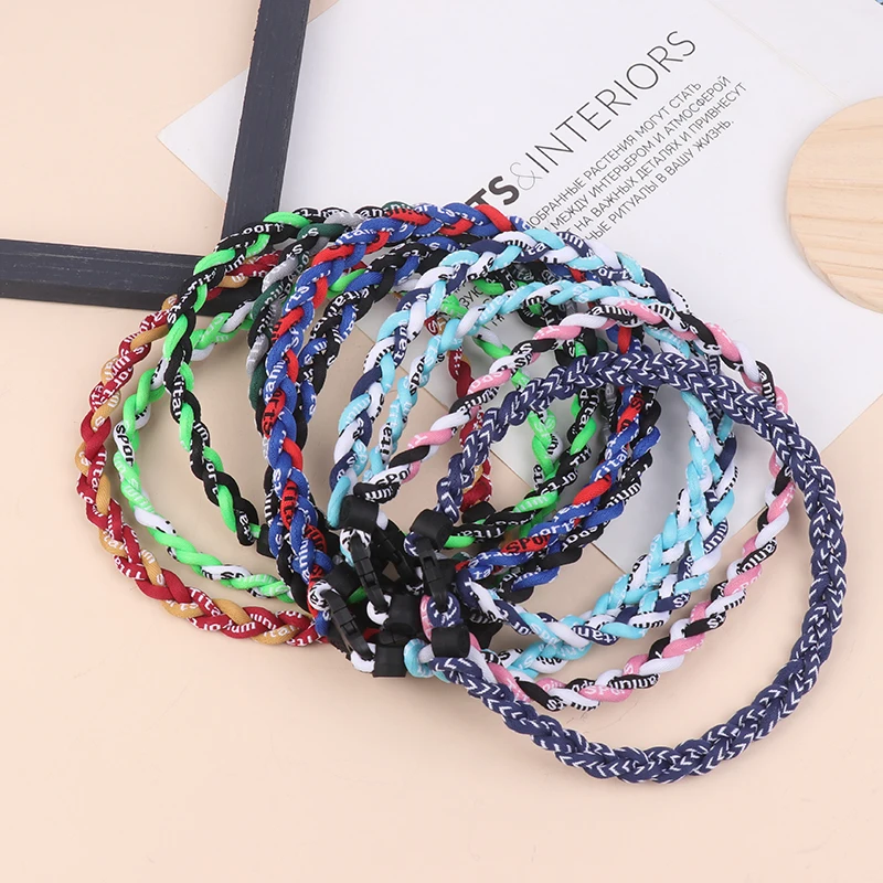 Baseball Necklace Team Gift For Baseball Funs Three Braided Tornado Rope Design With Muti - Color For Pick