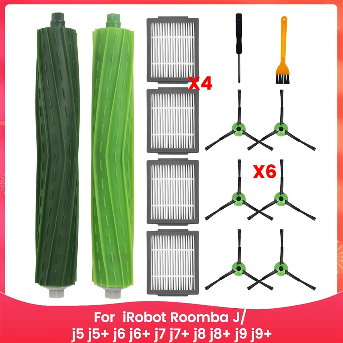 Acessórios de substituição para irobot roomba série j j5 j5 + j6 j6 + j7 j7 + j8 j8 + j9 j9 + filtros escova aspirador pó