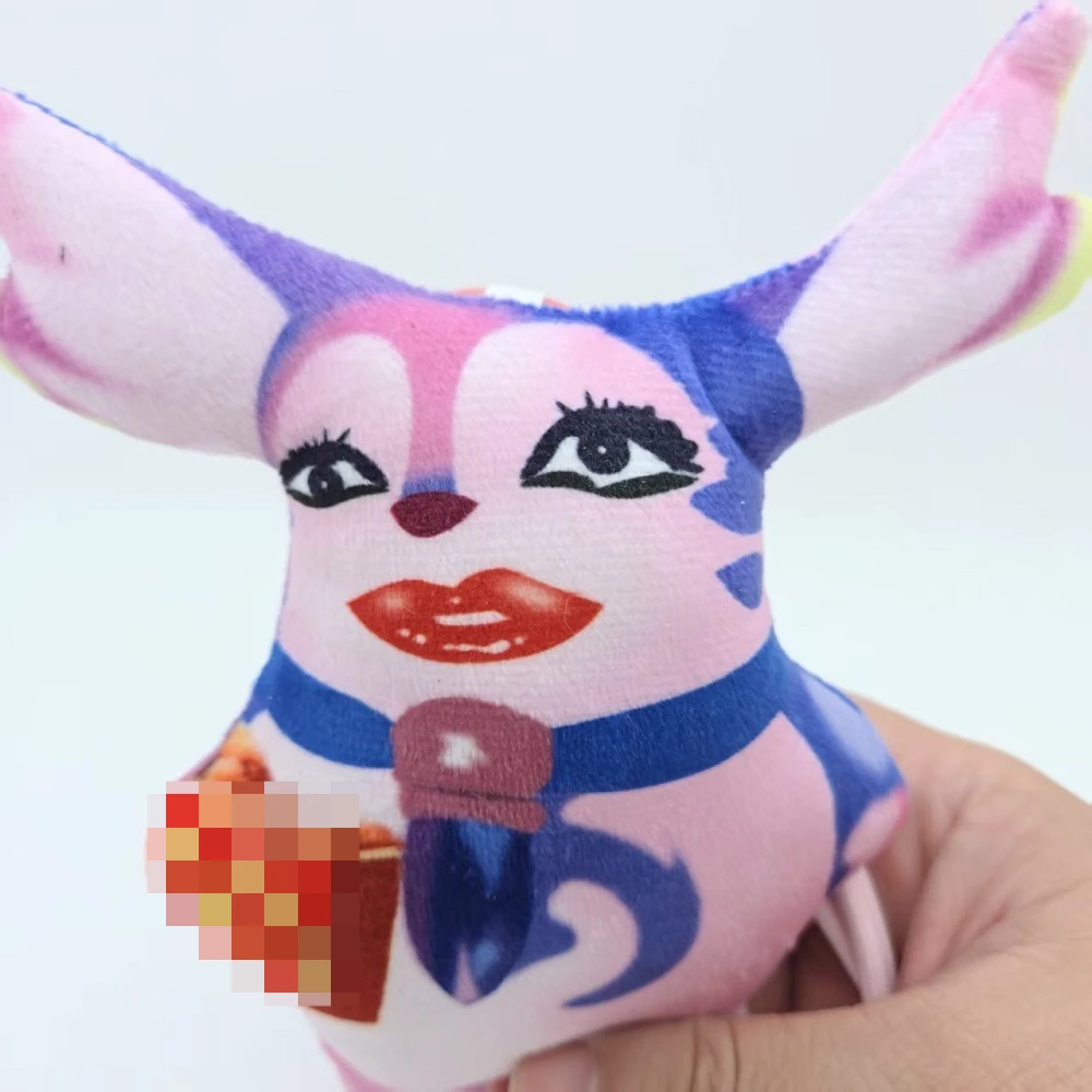 Kawaii قرون القط الوحش أفخم حقيبة سلسلة مفاتيح سحر لينة محشوة دمية قلادة حقيبة ظهر صغيرة لعبة معلقة ملحق هدية للفتيات