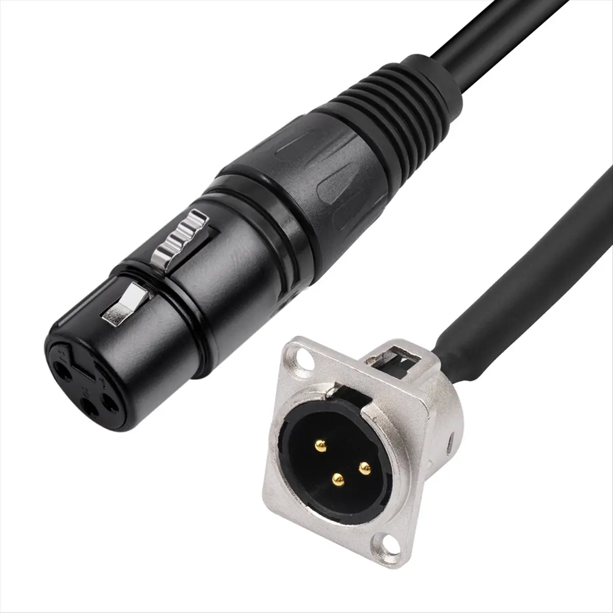 【Cable】 2 Pack XLR Pass Through Cable,Stage Box 3 Pin D-Type XLR Female to Male for Patch Panel, Floor Box