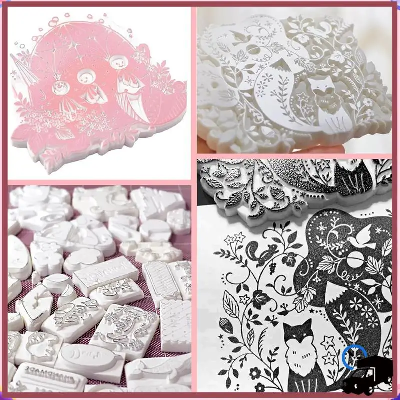 

Efficient 10 Pieces Rubber Blocks Easy To Carve Rubber Stamp Materials Craft Supplies For DIY Projects Scrapbook Card Making