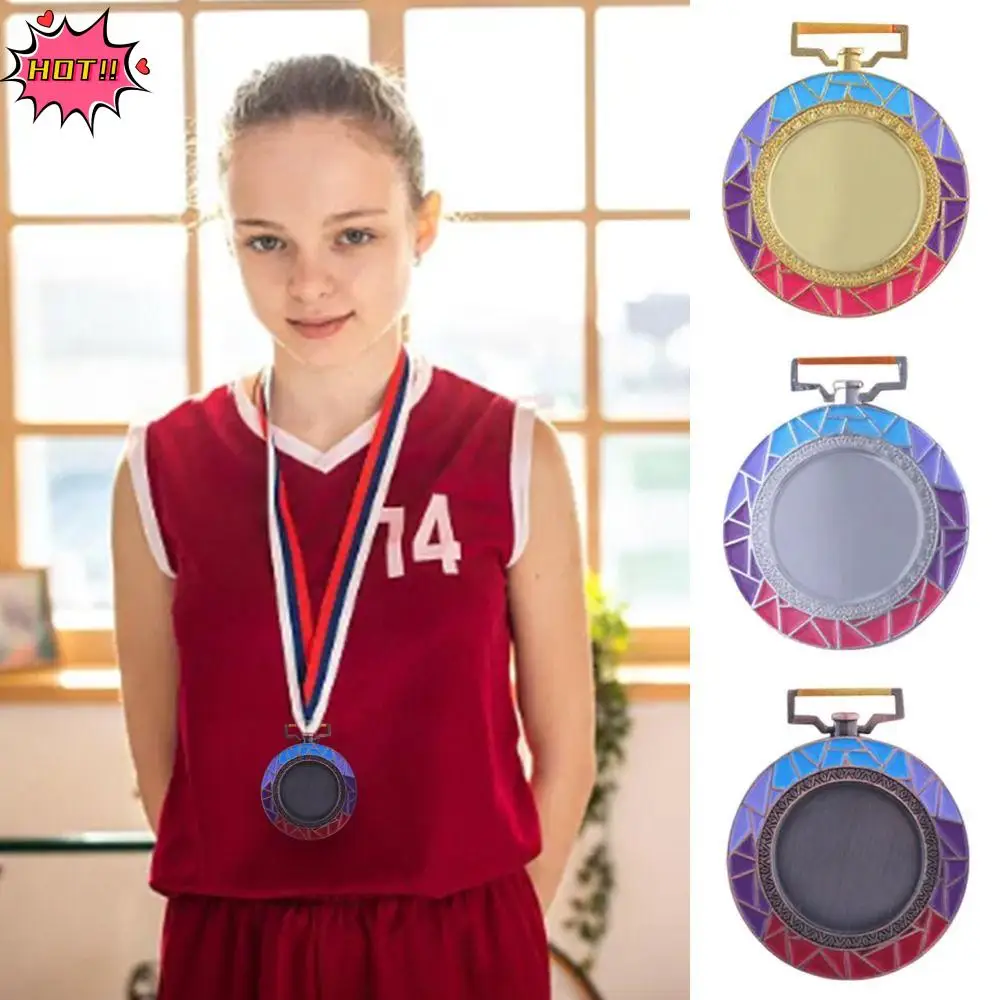 

Цветная лента, постепенные металлические медали, золото, серебро, бронза, 6,5 см, школьные медали для занятий спортом, универсальные сувенирные медали для детского сада