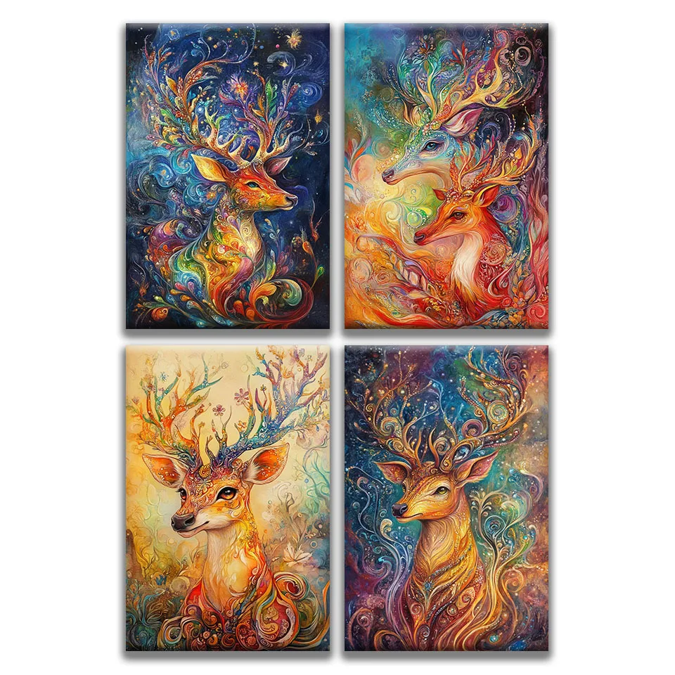 

DIY вышивка оленями 2025 Рождественский алмазный живопись художественный набор 5D квадратный и круглый горный хрусталь ручной работы вышивка крестиком домашний декор