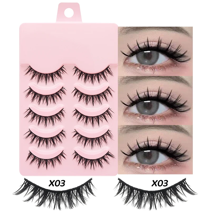 DINGSEN 5 Paar Wimpern, natürliche Augen, Wimpern für Make-up, weiche lange Wimpern, Streifen, falsche Wimpern, Beauty-Tools – Detail 35