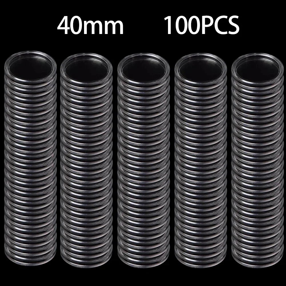 Coin Protection Box Coin Capsules Home Storage Household Supplies High Quality 100 Pcs 40mm Inner Diameter Brand New