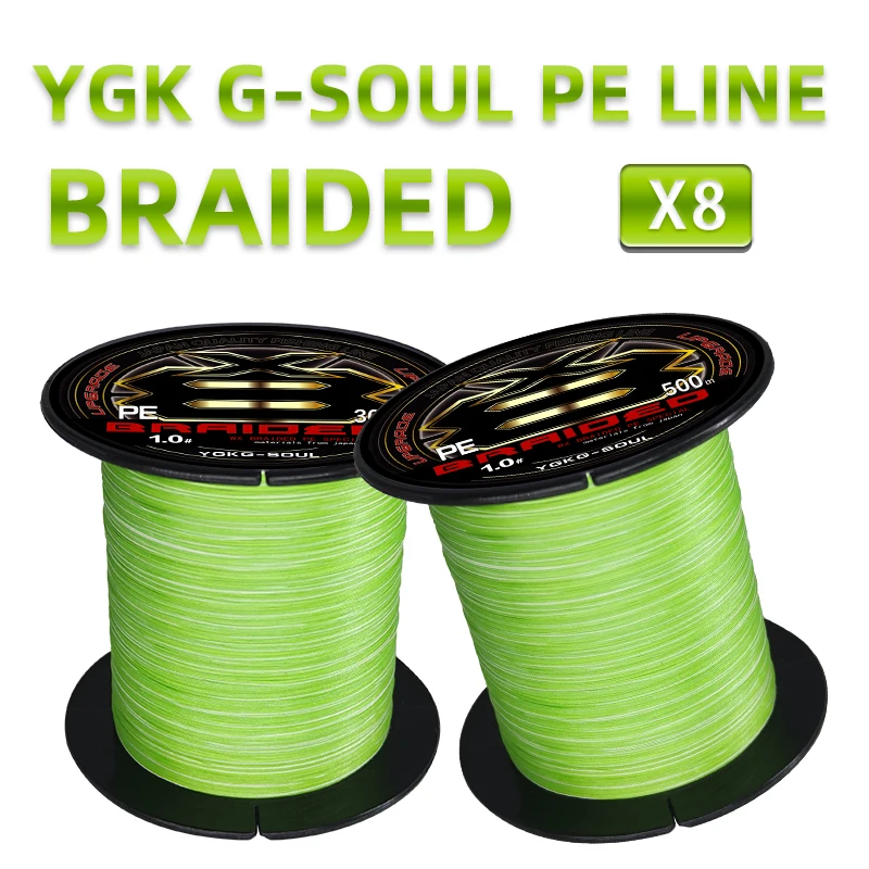 2025 YGKX Series 8 Strands 300M/500M PE Braided Fishing Line Multifilament Fishing Line Smooth Carp Fishing PE Line Super Strong