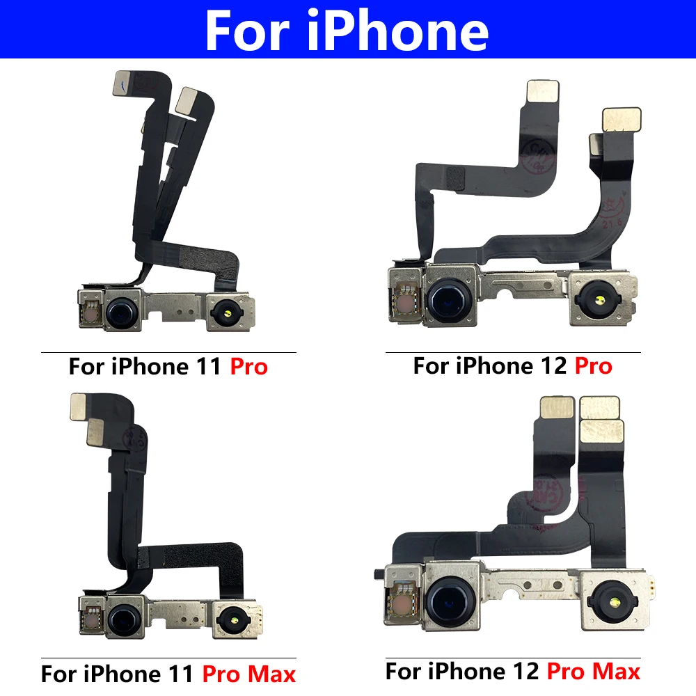 

10Pcs Front Small Facing Camera Module For Iphone 11 12 Pro Max Proximity Sensor Flex Cable Ribbon Replacement Parts